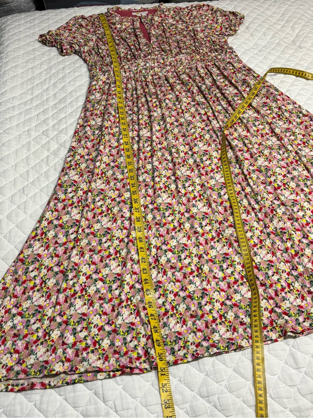 EUC Boden Pink Floral Maxi Dress with Keyhole Neck And Pockets Size 16/18R - Picture 11 of 14